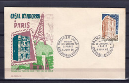 Andorra FDC 1965 The Andorra House In Paris - Brieven En Documenten