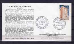 Andorra FDC 1965 The Andorra House In Paris - Covers & Documents