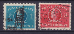 Italy Gebyrmarken 1947 Mi. 7-8, Italia Turrita, Complete Set (o) - Revenue Stamps