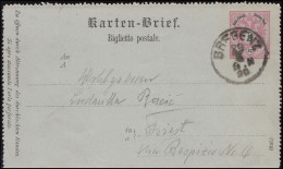 Österreich Kartenbrief K 10 BREGENZ 20.6.1890 Nach Forst über MAGDEBURG 22.6.90 - Andere & Zonder Classificatie