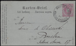 Österreich Kartenbrief K 12 KRAKAU BAHNHOF KRAKOW DWORZEC 11.3.1889 - Andere & Zonder Classificatie