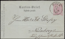 Österreich Kartenbrief K 24 RIVA 16.4.1892 Nach NÜRNBERG II 17.4.92 - Andere & Zonder Classificatie
