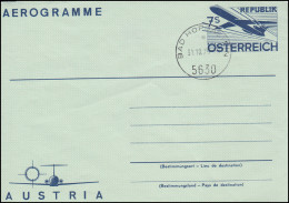 Österreich Aerogramme LF 18 Mit Gefälligkeitsstempel BAD HOFGASTEIN 31.10.1979 - Andere & Zonder Classificatie
