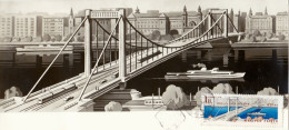 BRIDGE, CM. MAXI CARD, CARTES MAXIMUM / 1964 BRIDGE BUDAPEST,FDC HUNGARY - Lenin