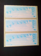 Timbres Vignettes  De Distributeur Vierges Se Tenant Par 3, RARE ****** - 1990 « Oiseaux De Jubert »