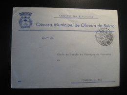 OLIVEIRA DO BAIRRO 1960 To Figueira Da Foz S.R. Serviço Da Republica Postage Paid Cancel Cover PORTUGAL Heraldry - Brieven En Documenten