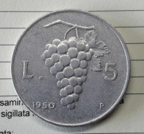 5 Lire 1950 R. Uva (pos.A10.137) - 5 Liras