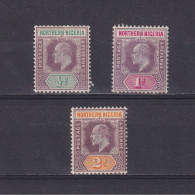 NORTHEN NIGERIA 1902, SG# 10-12, Wmk Crown CA, Part Set, KEVII, MH - Nigeria (...-1960)