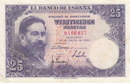 CRBS1335 BILLETE ESPAÑA 25 PESETAS 1954 SIN SERIE BC+ - Altri & Non Classificati