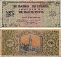 BILLETE ESPAÑA 25 PESETAS 1938 MBC - Otros & Sin Clasificación