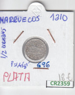 CR2359 MONEDA MARRUECOS 1/2 DIRHAM 1310 PLATA - Other - Africa