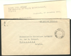 BAD OEYNHAUSEN Dezember 1945  BAOR FPO 842 Britische Feldpost In D Bedarfsbrief Mit Inhalt > Brüssel - Otros & Sin Clasificación