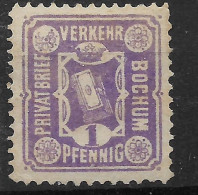 Privatpost Bochum, Schöner  Ungebrauchter Wert Der Ausgabe Der Privat-Brief-Verkehr-Gesellschaft Von 1887 - Postes Privées & Locales