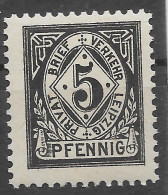 Privatpost Leipzig, Schöner Postfrischer Wert Der Ausgabe Der Privat-Brief-Verkehr-Gesellschaft Von 1886 - Postes Privées & Locales