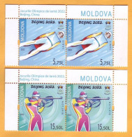 2022  Moldova Moldavie 2022 Winter Olympics,  Beijing, China  2х2v Mint - Winter 2022: Peking