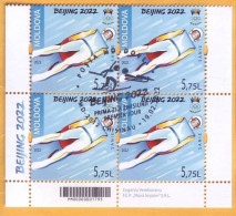 2022  Moldova Moldavie 2022 Winter Olympics, Beijing, China  4х1v Used - Winter 2022: Peking