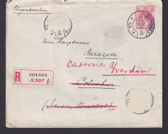 Groningen Holland R Ganzsache Colombier Schweiz Nachgesandt YVERDON Briefsiegel - Cartas & Documentos