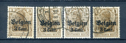 (B) OC11 Gestempeld 1916 - Duitse Zegels Met Opdruk Belgien (4 St.) - OC1/25 General Government