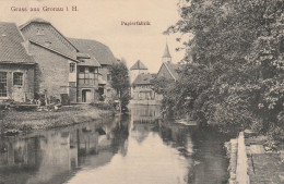 DE757  --   GRUSS AUS GRONAU I. H.  --  PAPIERFABRIK   --   BAHN POST,  ZUG 855  --  1917 - Gronau