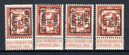 PRE032B/035B MNH** 1912 - Typografisch 1912-14 (Cijfer-leeuw)