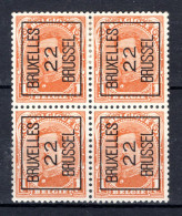 PRE55A MH* 1922 - BRUXELLES 22 BRUSSEL (4 Stuks)   - Typos 1922-26 (Albert I)