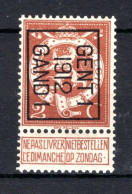 PRE34B MNH** 1912 - GENT I 1912 GAND I  - Typos 1912-14 (Löwe)