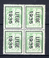 PRE277B MNH** 1934 - LIEGE 1934  (4 Stuks) - Typografisch 1932-36 (Ceres En Mercurius)