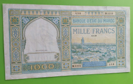 MAROC MOROCCO MARRUECOS MAROKKO BANQUE D'ETAT 1000 FRANC 1950... - Marocco