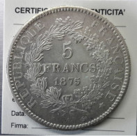 5 Francs 1875 A Piccola Hercule (pos.A1.1) - 5 Francs