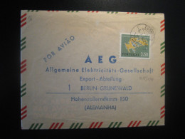 LISBOA 1968 To Berlin Germany AEG Electricity Cancel Air Mail Catenaria Physics Cover PORTUGAL - Brieven En Documenten