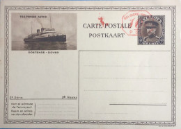 Oostende Douvres Carte  Paquebot De La Série 3  Surchargée - Bootkaarten