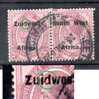 South West Africa, Zuidwest Afrika, 1923 - 1924, Michel 35, 36 , Pair, Broken D In Zuid - Südwestafrika (1923-1990)
