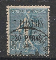 LEVANT - 1921-22 - N°YT. 34  - Type Semeuse 7pi20pa Sur 50c Bleu - Oblitéré / Used - Gebruikt