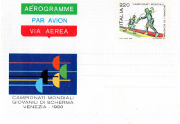 Italy, Stationery, Youth World Fencing Championships, Venice 1980 - Scherma