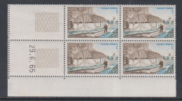 France N° 1439 XX Paysage Vendéen  En Bloc De 4 Coin Daté Du 29 . 6 . 65, 1 Trait, Sans Charnière, TB - 1960-1969