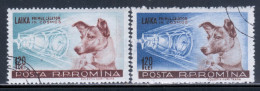 Romania 1957 Mi# 1684-1685 Used - Sputnik 2 And Space Dog Laika - Used Stamps