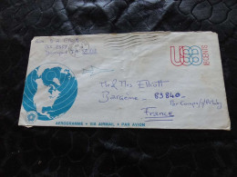 L-79 , USA, Entier Postal , DAVENPORT Pour Bargème, France, 1974, Aérogramme - 1961-80
