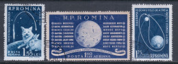 Romania 1959 Mi# 1824-1826 Used - Soviet Conquest Of Space - Used Stamps