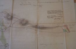 Plan De Vertus- Bergères Les Vertus ;3 Projets D'Allignement Pour Relier Vertus;vers 1780 - Travaux Publics