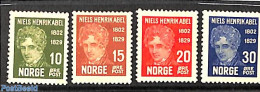 Norway 1929 Niels Henrik Abel 4v, Unused (hinged), Science - Statistics - Nuovi