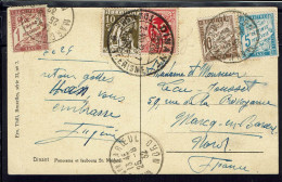 Belgique. Correspondance De Dinant Pour La France 2/VIII/1932 Sur CPA. Taxée à L'arrivée Pour Affranchissement Insuffisa - Covers & Documents