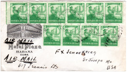 Cuba 1940, 10x1 C. Tabaco Habano Auf Hotel Brief V. Havanna I.d. USA - Altri - America