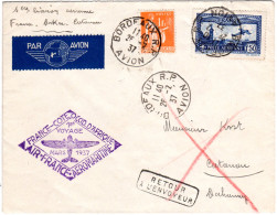 Frankreich 1937, Erstflug Brief Frankreich-Dahomey. Bordeaux-Dakar-Cotonou. - Sonstige & Ohne Zuordnung