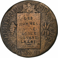 France, Sol à La Balance Françoise, 1793 / AN II, Metz, Cuivre, TB, Gadoury:19 - Other & Unclassified