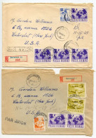 Romania 1969 2 Registered Airmail Covers; București (Bucharest) To Watervliet, New York; Mix Of Definitive Stamps - Cartas & Documentos