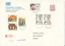 Finland Registered Cover Sent To Faroe Islands 1-8-1980 Topic Stamps RED CROSS (big Size Cover) - Storia Postale
