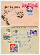 Romania 1969 2 Airmail Covers; Iași To Watervliet, New York; Mix Of Definitive & Commemorative Stamps - Cartas & Documentos