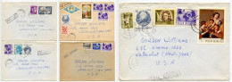 Romania 1960's 5 Airmail Covers; Ploiești To Watervliet, New York; Mix Of Definitive & Commemorative Stamps - Cartas & Documentos