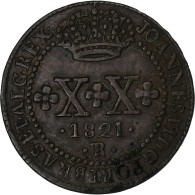 Brésil, João VI, 20 Reis, 1821, Rio De Janeiro, Cuivre, TTB+, KM:316 - Brazilië