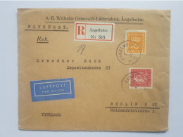 Schweden Luftpost Brief AUSSCHNITT 1937 Einschreiben Ängelholm N. Berlin Tyskland - Covers & Documents